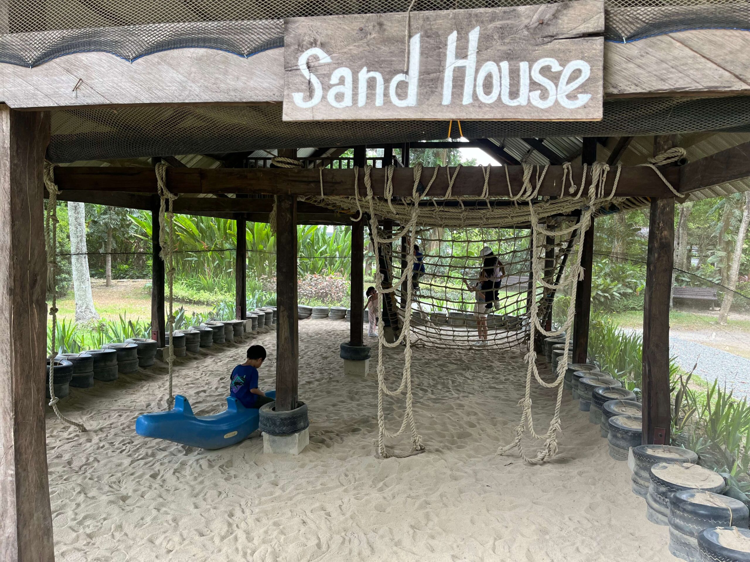 Rustic playground at Fun Farm Laguna